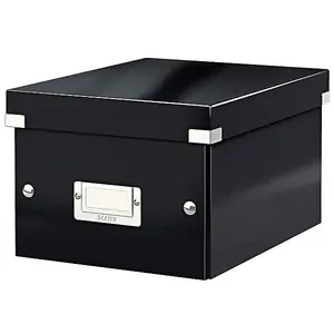 Leitz Wow Click & Store Black Storage Box with Label Holder Small