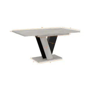 Extendable Dining Table Ameila Light Grey/Black