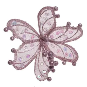 Sheer Flower Clip Shaped Ornament