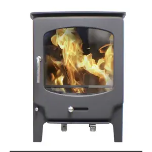 Modern Metallic Black 8kw DEFRA Multifuel Burning Stove