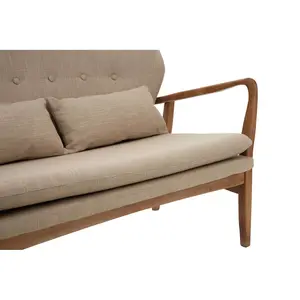 Interiors by Premier Birch Wood Frame 2 Seat Sofa, Comfy Padded Seat, Built to Last Bedroom Sofa, Easy to Clean Sofa