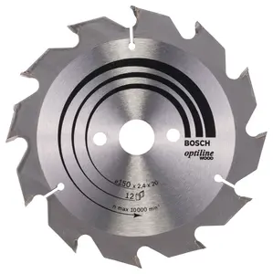 Bosch Professional Optiline Wood Circular Saw Blade - 150 x 20/16 x 2.4mm, 12 Teeth