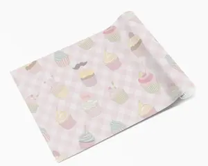 Pink Checked Cupcake Food Vinyl Sticker Wrap For Furniture & Kitchen Worktops