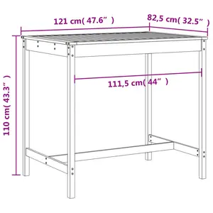 Avital Brayden Studio Bar Set with Wood Frame and Solid Wood Outer Material Honey Brown