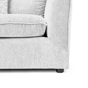 Lucas Water Repellent Velvet Chenille Left Facing Corner Sofa in Silver