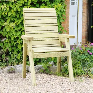 Zest Freya Wooden Garden Arm Chair Dining Seat Outdoor