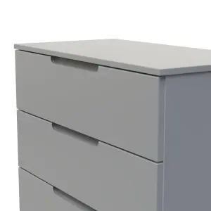 Milan Ready assembled Grey 3 Drawer Chest (H)685mm (W)740mm (D)390mm