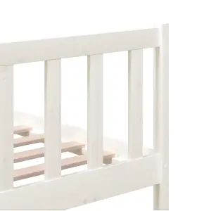 Berkfield Bed Frame White Solid Wood 200x200 cm