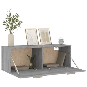 Berkfield Wall Cabinet Grey Sonoma 100x36.5x35 cm Engineered Wood