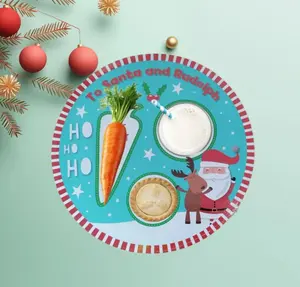 Christmas Eve Santa Treat Plate Night Before Christmas Treat Cork Placemat 29cm