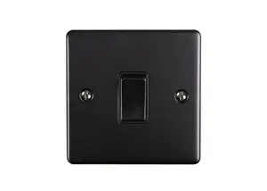 SHPELEC Premium Round Edge Matt Black 1 Gang 10A 2 Way Switch