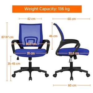 Mid-Back Mesh Swivel Office Chair Blue