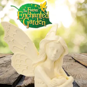 Enchanted Cream Sitting Fairy Garden Ornament