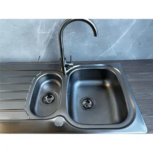 Liquida LSS150 1.5 Bowl Reversible Inset Stainless Steel Kitchen Sink With Waste