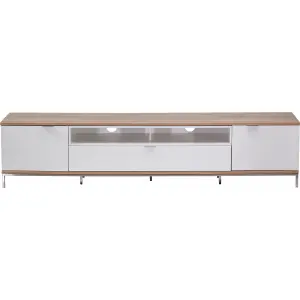 Alphason Chaplin 2000 TV Stand for TVs up to 90" - Oak & White