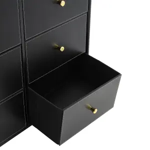 Black Plastic Storage Cabinet with 8 Drawers 97.5cm H