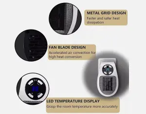 MantraRaj 400W Digital Plug In Heater Adjustable thermostat 12 Hour Timer And LED Display 2 Fan Speeds Electric Space heater