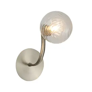 Luminosa Contemporary Wall Lamp Satin Nickle, Glass