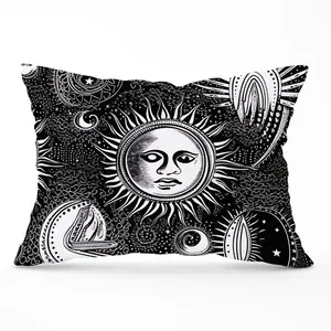 Moon and Sun Black White Cushions 33cm x 48cm