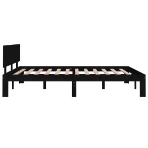 Berkfield Bed Frame Black Solid Wood 150x200 cm King Size