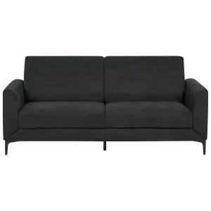 3 Seater Fabric Sofa Black FENES