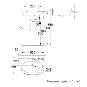 Grohe Euro Gloss White Oval Floor-mounted Full pedestal Basin