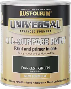 Rust-Oleum Universal Darkest Green Satin All-Surface Paint 750ml