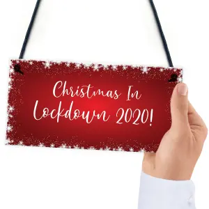 Christmas In Lockdown 2020 Sign Hanging Christmas Sign Decoration Family Gift