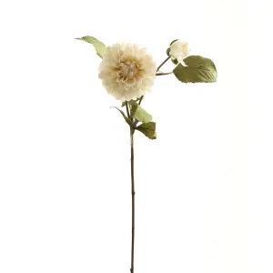 Hill Interiors Dahlia White Stem Faux Plant