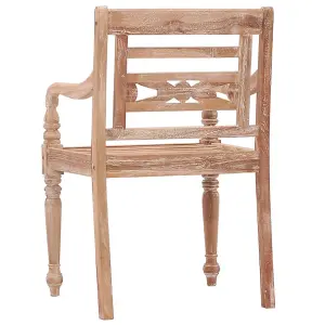 Berkfield Batavia Chairs 2 pcs White Wash Solid Teak Wood