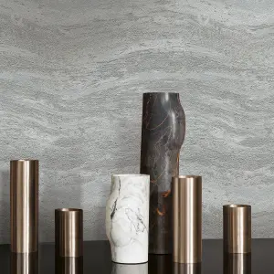 Vasari Onyx Silver Textured Wallpaper