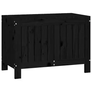 Berkfield Garden Storage Box Black 76x42.5x54 cm Solid Wood Pine