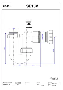 McAlpine SE10V 75mm Water Seal Tubular Swivel Anti-Syphon (Silentrap) 'P' Trap with Universal Outlet