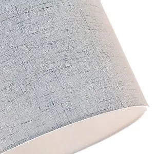 Contemporary and Sleek Blue Textured Linen Fabric Drum Lamp Shade 60w Maximum