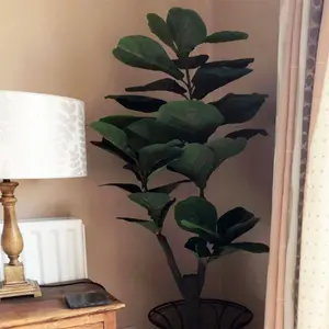 120cm (4ft) Large Artificial Fiddle Fig Tree Ficus Evergreen Plant