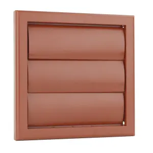 Blauberg Plastic Gravity Shutter Grille with Round Read Spigot - 100mm - Terracotta