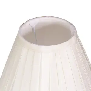 Traditional Classic Cream Faux Silk Pleated Inner Lined Lamp Shade - 8