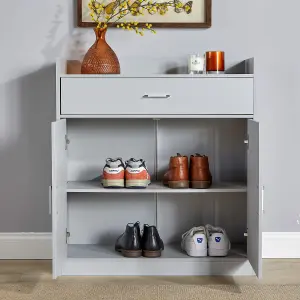 Home Source Novara Grey 2 Door Shoe Storage Cabinet