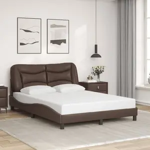 Berkfield Bed Frame with LED without Mattress Brown 140x200 cm