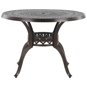 Garden Table Metal Dark Brown SALENTO