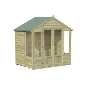 4Life 7x5 Pressure Treated Double Door Apex Summerhouse No