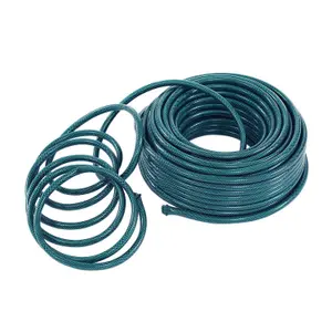 Oypla 50m PVC Flexible Green Hose Outdoor Garden Hose Pipe