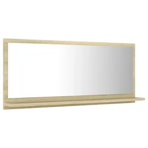 Dorlene Framed Wall Mounted Bathroom Mirror Sonoma Oak / 90 cm