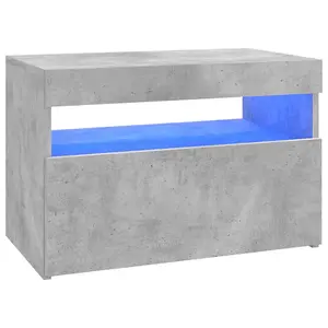 Berkfield TV Cabinet with LED Lights Concrete Grey 60x35x40 cm