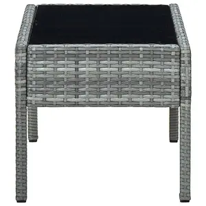 Berkfield Garden Table Grey 75x40x37 cm Poly Rattan