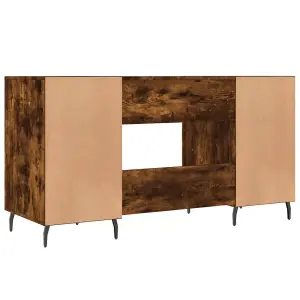 Berkfield Desk Smoked Oak 140x50x75 cm Engineered Wood