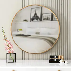 Mccollister Metal Flat Wall Mirror Gold / 61cm H x 61cm W