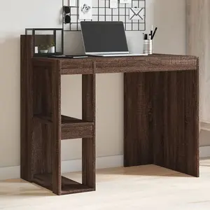 Berkfield Office Desk Brown Oak 103.5x56.5x94 cm Engineered Wood