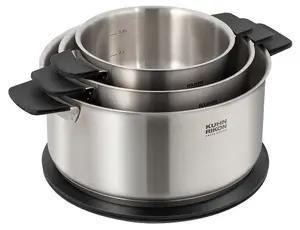 Kuhn Rikon Smart & Compact 3-Piece Space-Saving Stackable Induction Safe Casserole Pot Set