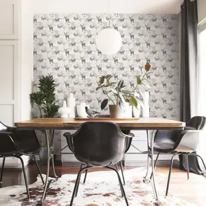 Galerie Nordic Elements Grey Wildlife Motif Wallpaper Roll